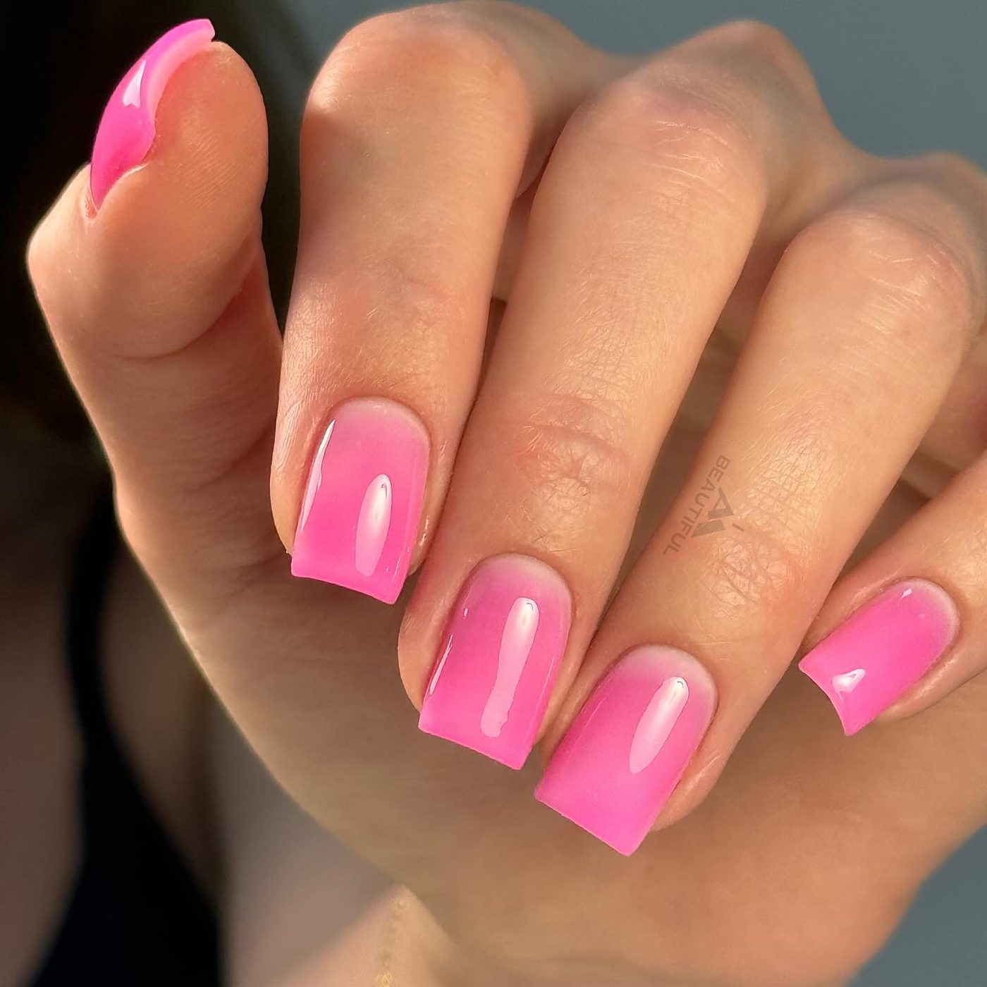 Roze vierkante biabnagels