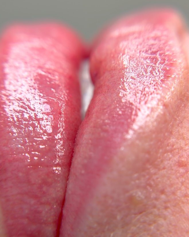 Genezen lip blush, van dichtbij